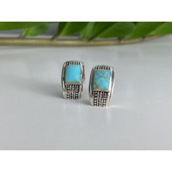 Vintage 925 Sterling Silver Turquoise Earrings