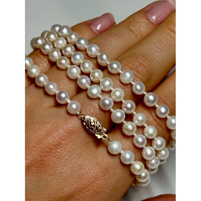 14K YELLOW GOLD FRESHWATER PEARL NECKLACE LENGTH 30 INCH