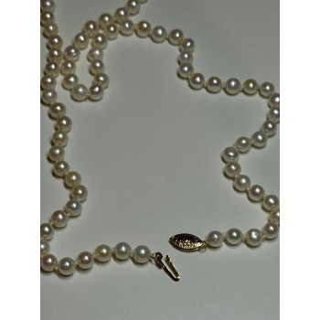 14K YELLOW GOLD FRESHWATER PEARL NECKLACE LENGTH 30 INCH