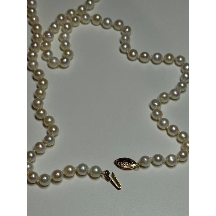 14K YELLOW GOLD FRESHWATER PEARL NECKLACE LENGTH 30 INCH