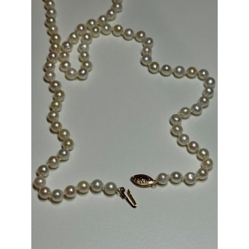 14K YELLOW GOLD FRESHWATER PEARL NECKLACE LENGTH 30 INCH