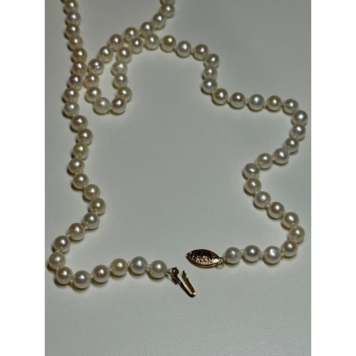 14K YELLOW GOLD FRESHWATER PEARL NECKLACE LENGTH 30 INCH