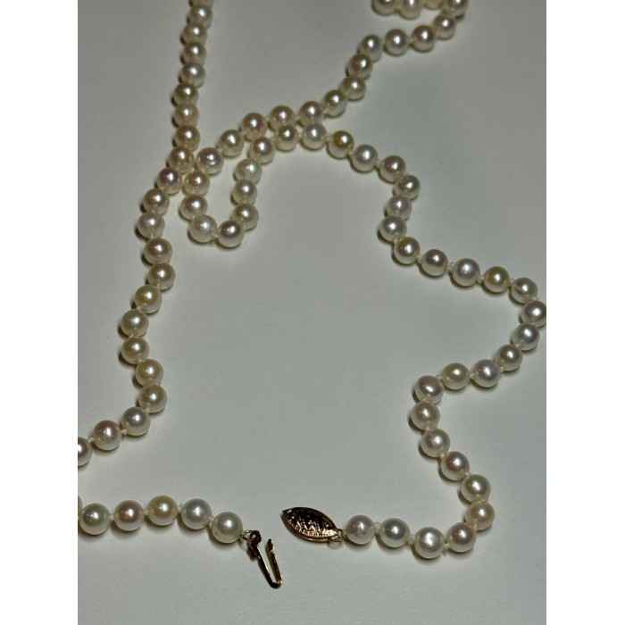 14K YELLOW GOLD FRESHWATER PEARL NECKLACE LENGTH 30 INCH