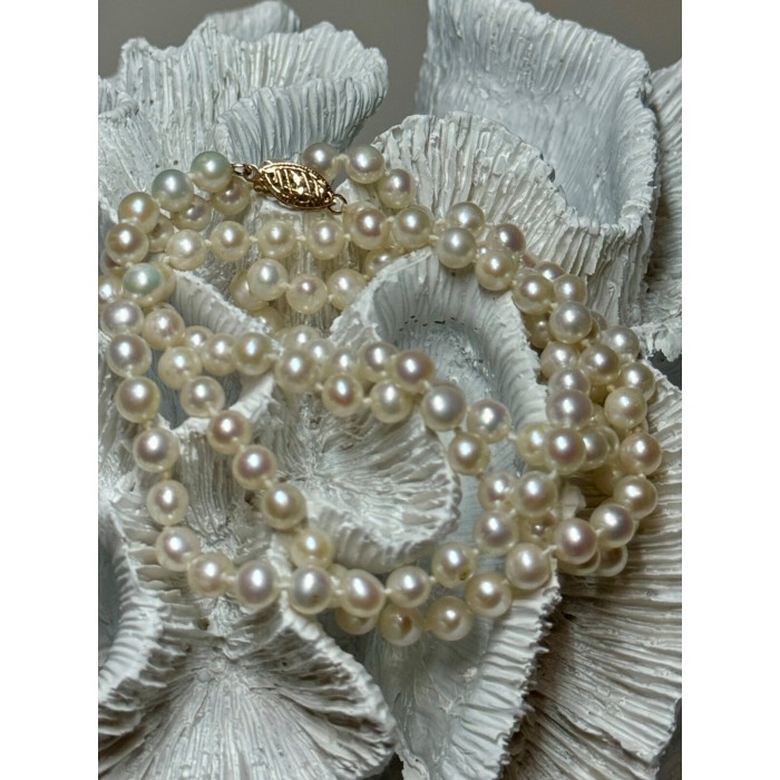14K YELLOW GOLD FRESHWATER PEARL NECKLACE LENGTH 30 INCH