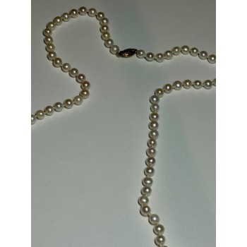 14K YELLOW GOLD FRESHWATER PEARL NECKLACE LENGTH 30 INCH
