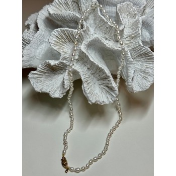 14K YELLOW GOLD CLASP FRESH WATER PEARL NECKLACE 18 Inch