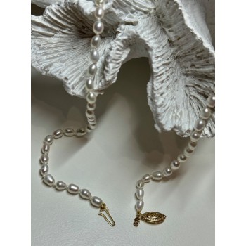 14K YELLOW GOLD CLASP FRESH WATER PEARL NECKLACE 18 Inch