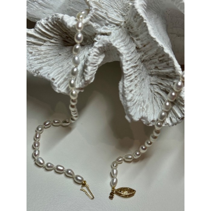 14K YELLOW GOLD CLASP FRESH WATER PEARL NECKLACE 18 Inch