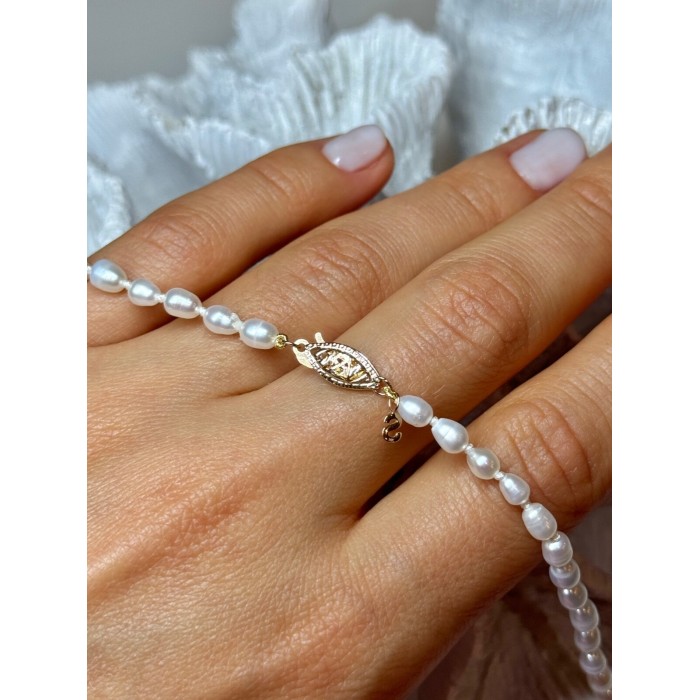 14K YELLOW GOLD CLASP FRESH WATER PEARL NECKLACE 18 Inch