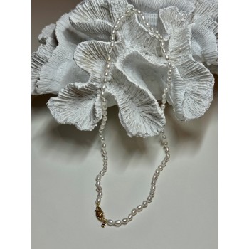 14K YELLOW GOLD CLASP FRESH WATER PEARL NECKLACE 18 Inch