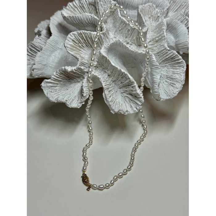 14K YELLOW GOLD CLASP FRESH WATER PEARL NECKLACE 18 Inch