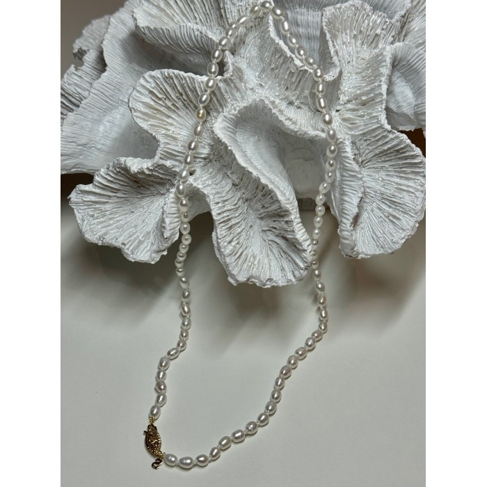 14K YELLOW GOLD CLASP FRESH WATER PEARL NECKLACE 18 Inch