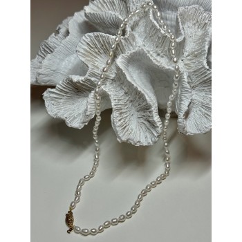 14K YELLOW GOLD CLASP FRESH WATER PEARL NECKLACE 18 Inch