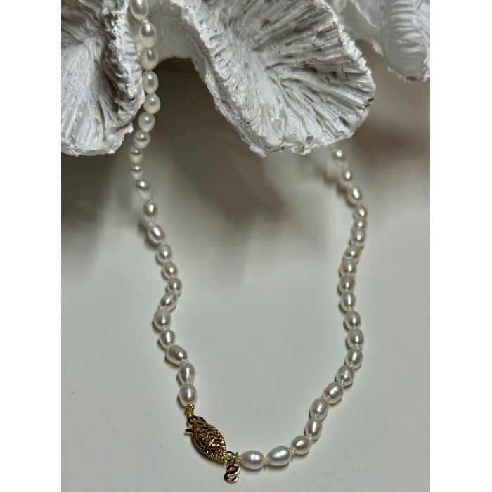14K YELLOW GOLD CLASP FRESH WATER PEARL NECKLACE 18 Inch