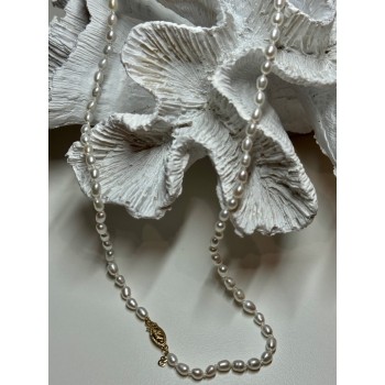 14K YELLOW GOLD CLASP FRESH WATER PEARL NECKLACE 18 Inch