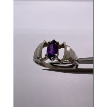 925 Sterling Silver Amethyst Ring Size 8
