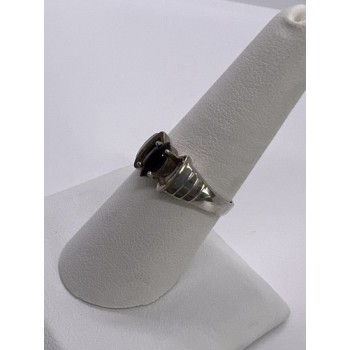 925 Sterling Silver Amethyst Ring Size 8