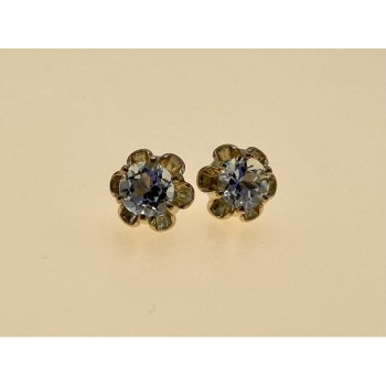 925 Sterling Silver Blue Spinel Stud Earrings