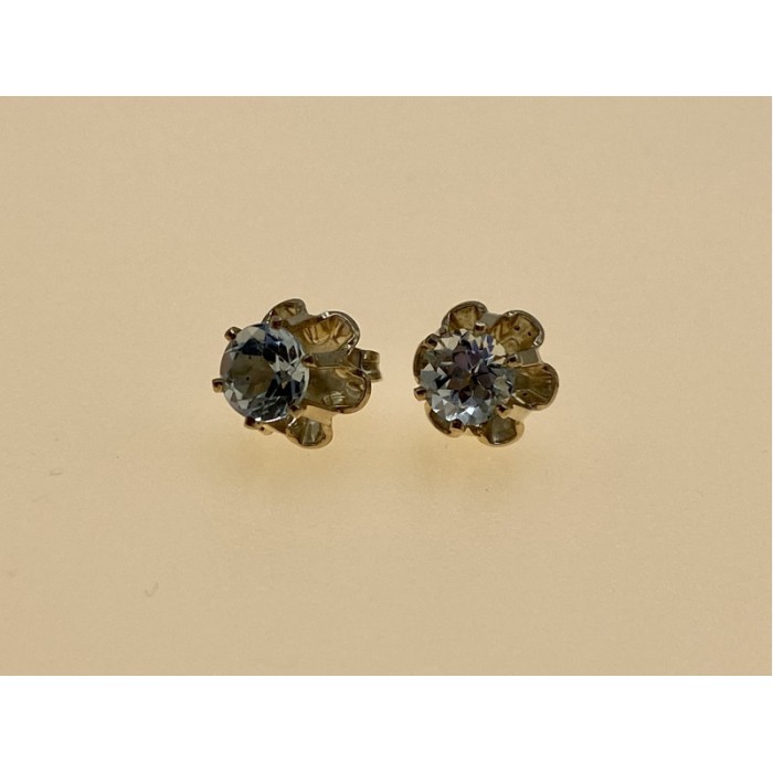 925 Sterling Silver Blue Spinel Stud Earrings