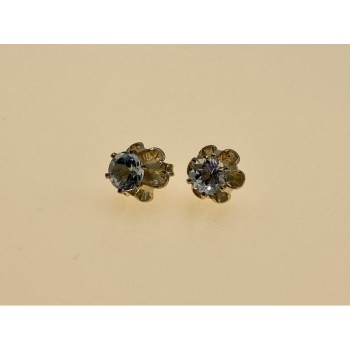 925 Sterling Silver Blue Spinel Stud Earrings