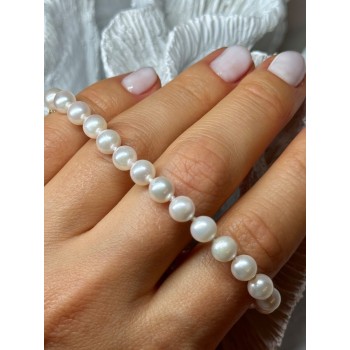 14K YELLOW GOLD CLASP FRESH WATER PEARL BRACELET 7 Inch