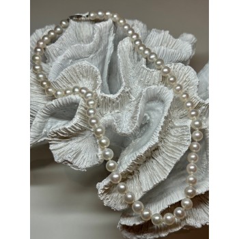 14K WHITE GOLD CLASP FRESH WATER PEARL NECKLACE 18 Inch