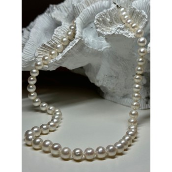 14K WHITE GOLD CLASP FRESH WATER PEARL NECKLACE 18 Inch