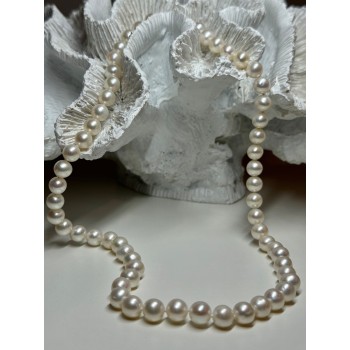 14K WHITE GOLD CLASP FRESH WATER PEARL NECKLACE 18 Inch