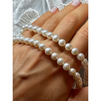 14K WHITE GOLD CLASP FRESH WATER PEARL NECKLACE 18 Inch