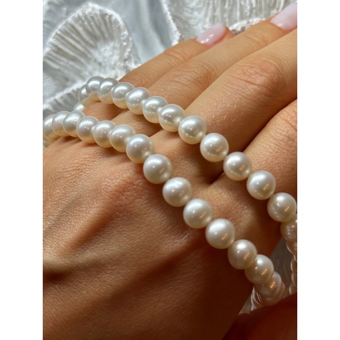 14K WHITE GOLD CLASP FRESH WATER PEARL NECKLACE 18 Inch