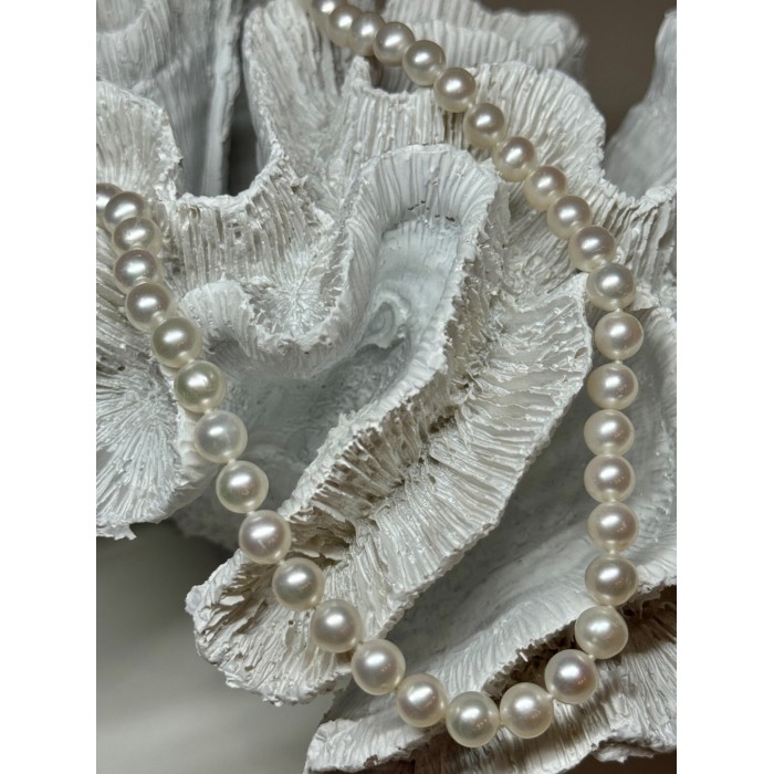 14K WHITE GOLD CLASP FRESH WATER PEARL NECKLACE 18 Inch