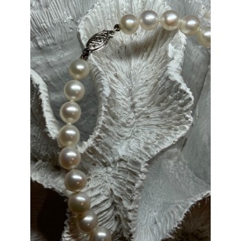 14K WHITE GOLD CLASP FRESH WATER PEARL NECKLACE 18 Inch