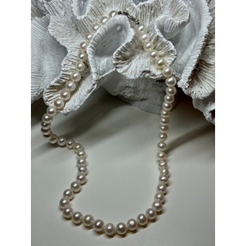 14K WHITE GOLD CLASP FRESH WATER PEARL NECKLACE 18 Inch