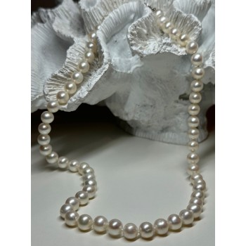 14K WHITE GOLD CLASP FRESH WATER PEARL NECKLACE 18 Inch