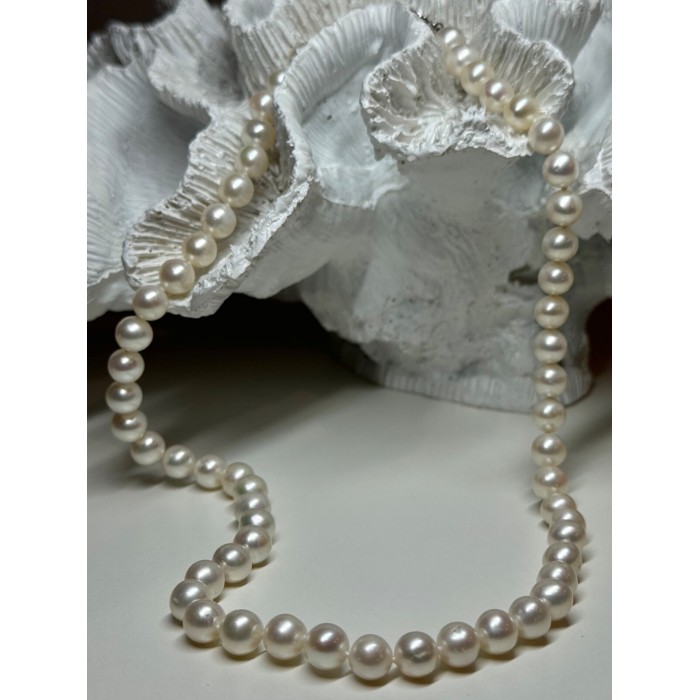 14K WHITE GOLD CLASP FRESH WATER PEARL NECKLACE 18 Inch