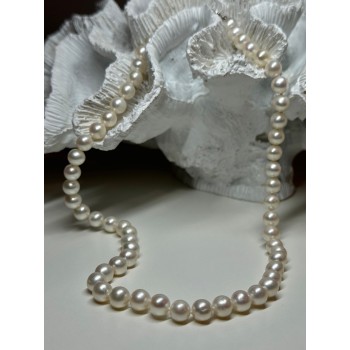 14K WHITE GOLD CLASP FRESH WATER PEARL NECKLACE 18 Inch