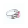 925 Sterling Silver Pink & White CZ Ring Size 8