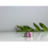 925 Sterling Silver Pink & White CZ Ring Size 8