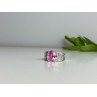 925 Sterling Silver Pink & White CZ Ring Size 8