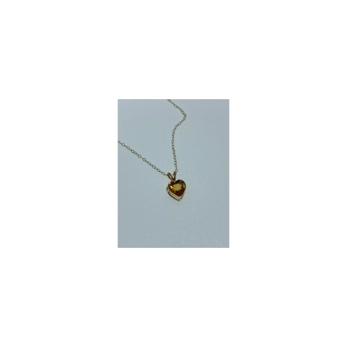 14K YELLOW GOLD HELIODOR HEART CHAIN WITH PENDANT