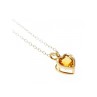14K YELLOW GOLD HELIODOR HEART CHAIN WITH PENDANT
