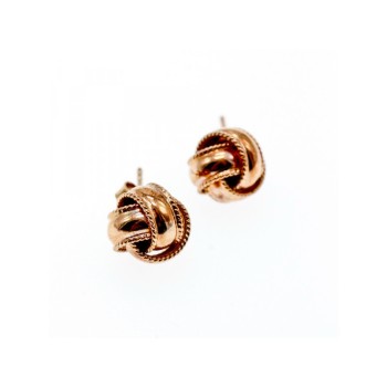 925 Sterling Silver Copper Plated Stud Earrings Italy