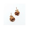 925 Sterling Silver Copper Plated Stud Earrings Italy