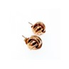 925 Sterling Silver Copper Plated Stud Earrings Italy