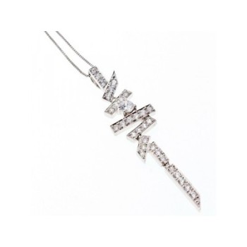 925 Sterling Silver CZ Chain with Pendant Italy