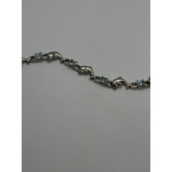 925 STERLING SILVER  TOPAZ DOLPHIN BRACELET