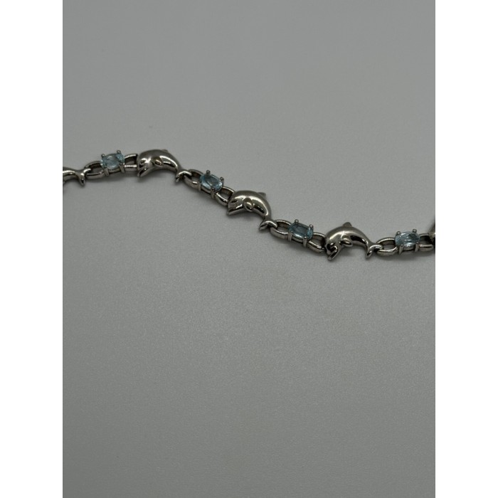 925 STERLING SILVER  TOPAZ DOLPHIN BRACELET