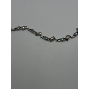 925 STERLING SILVER  TOPAZ DOLPHIN BRACELET
