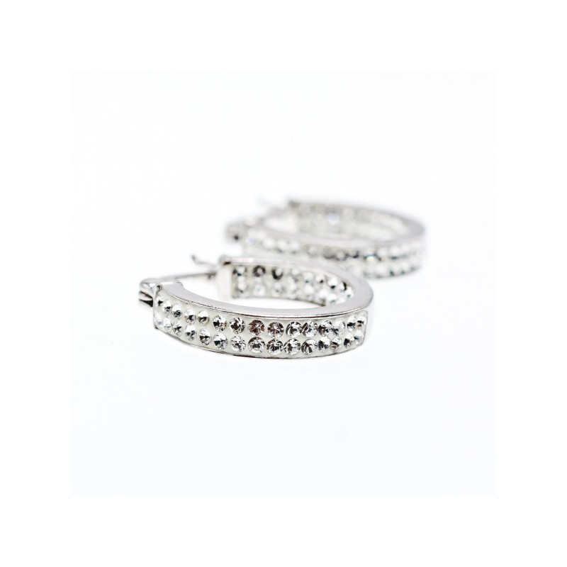 925 Sterling Silver CZ Hoop Earrings