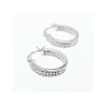 925 Sterling Silver CZ Hoop Earrings